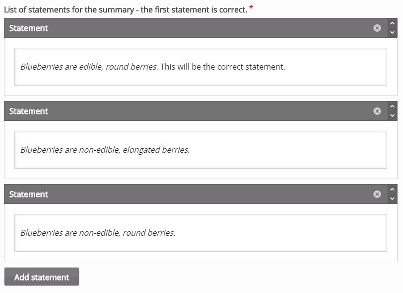 list of summaries