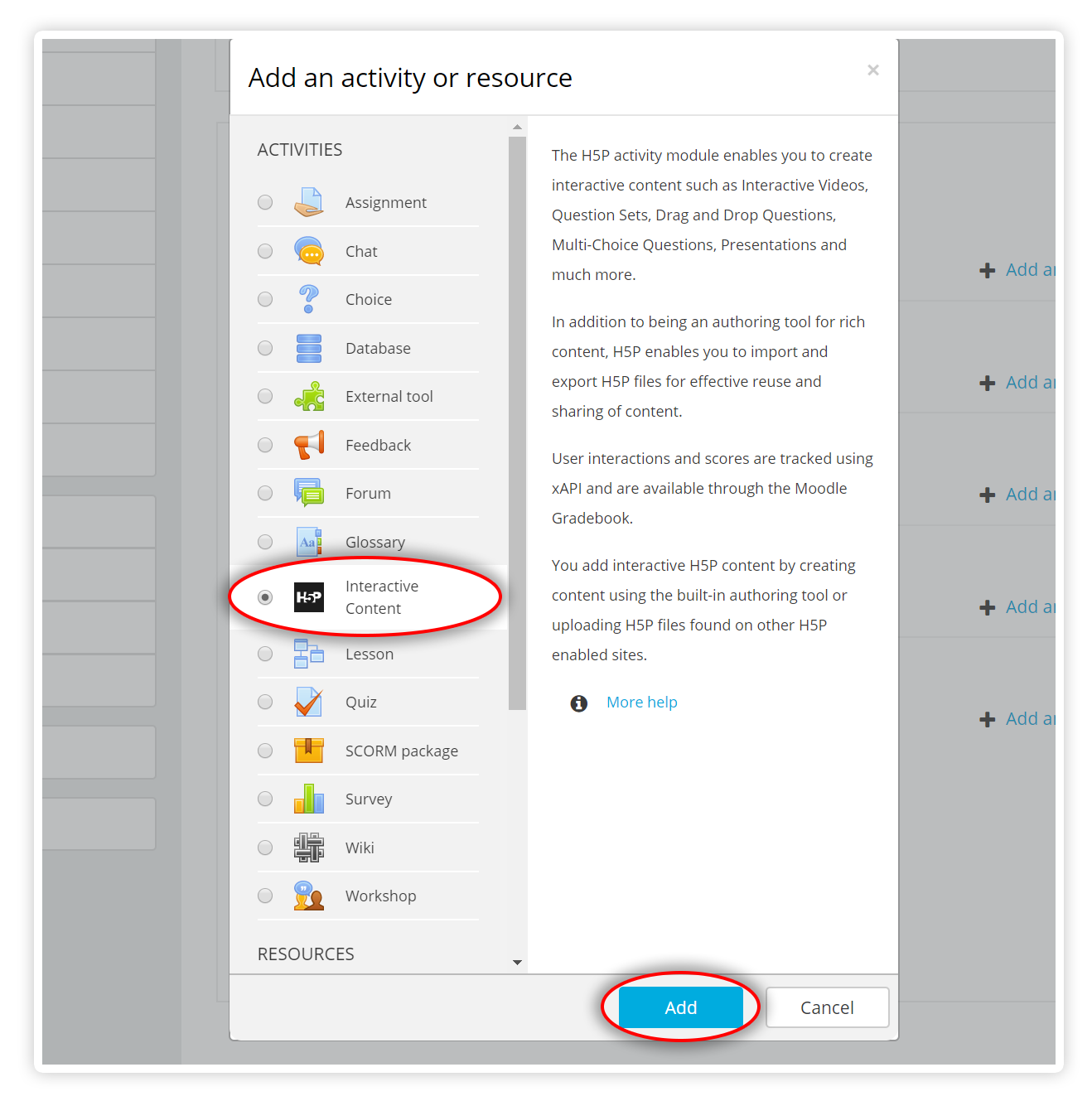 Add interactive Content