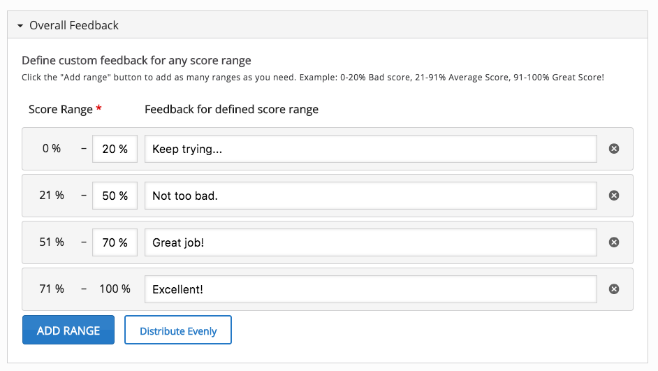 Feedback range