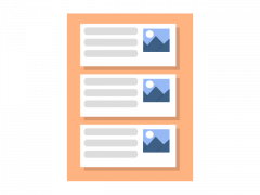 Three panels, where each panel includes text and an image