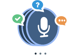 An image showing microphone and questions