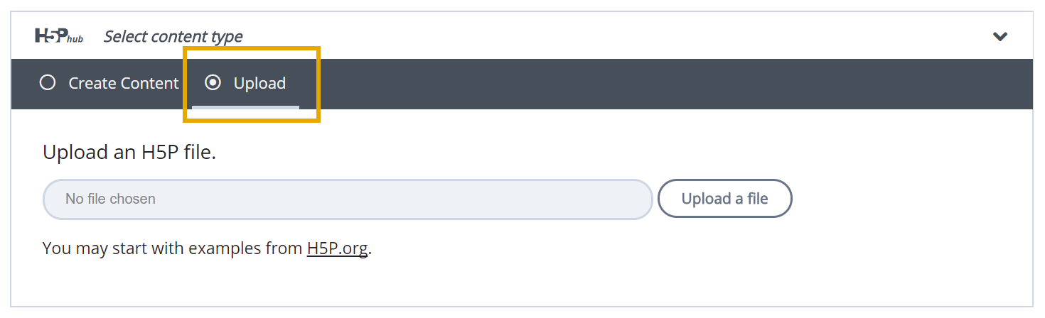 An image showing how to upload content